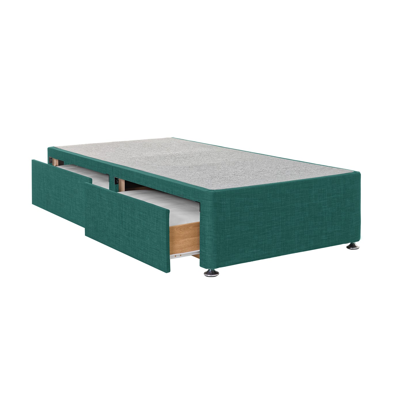 Oso Single 2 Drawer Teal Divan Base