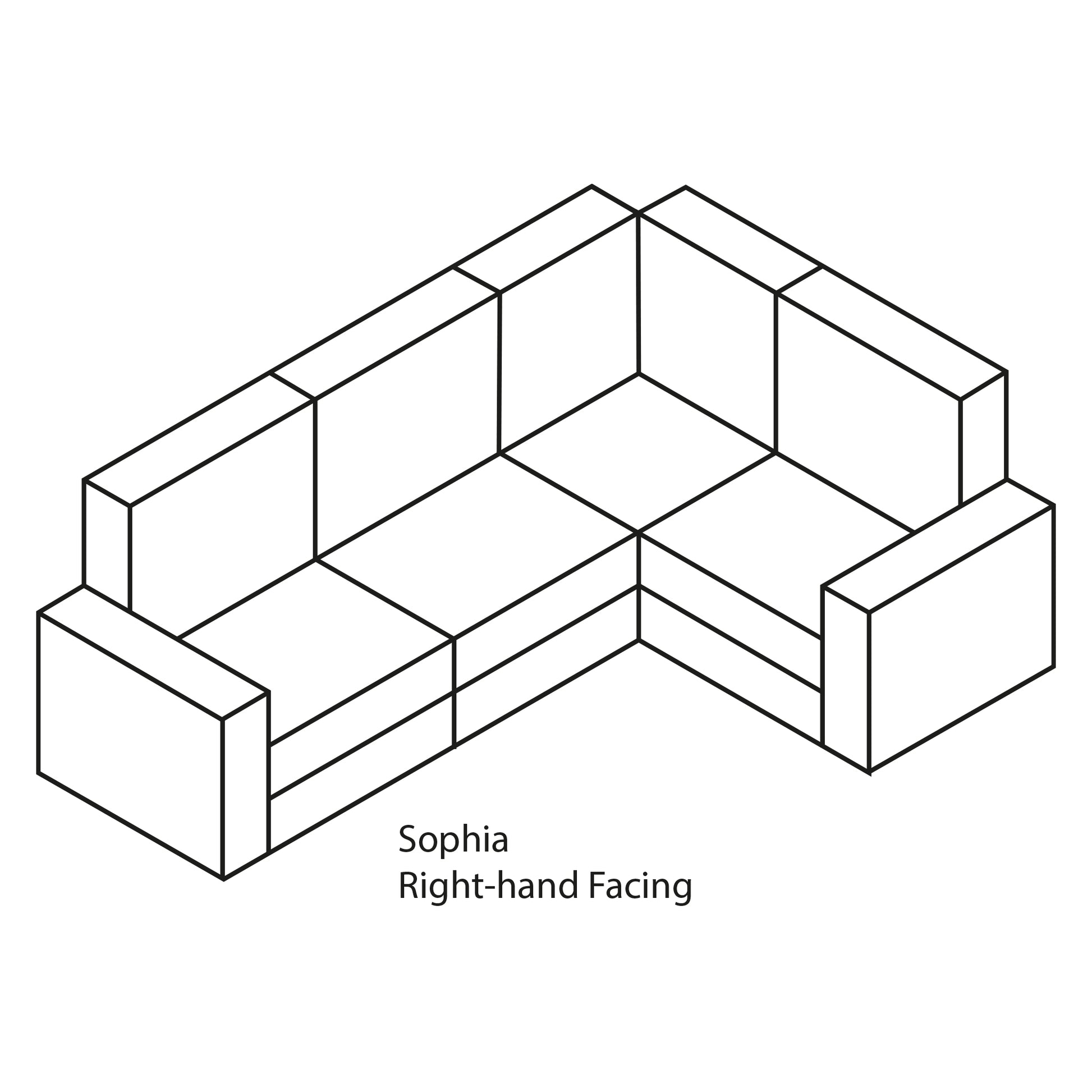 Sophia righthand facing line drawing